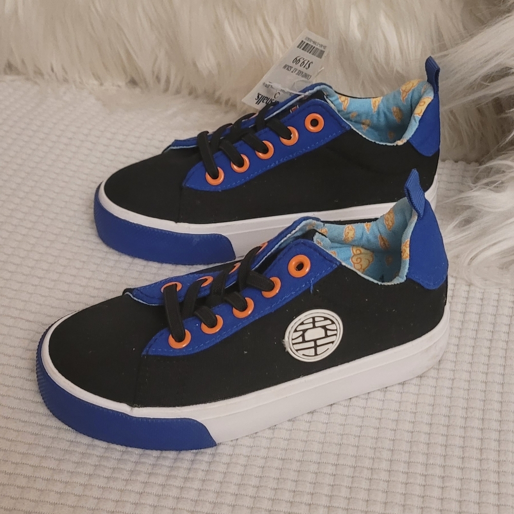 Dragon Ball Kids Black & Blue Canvas Sneakers